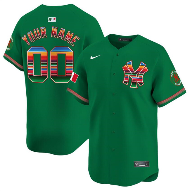 Men's New York Yankees Customized Green Mexico Vapor Premier Limited Stitched Baseball Jersey